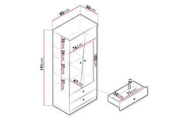 Garderob Staton 80 cm - Natur/Vit - Förvaring - Garderober & garderobssystem