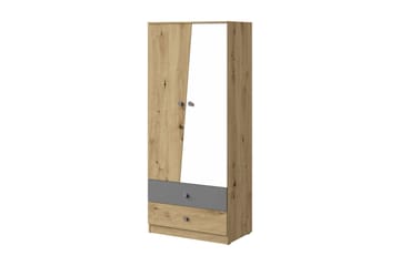 Garderob Staton 80 cm - Natur/Vit/Grå - Förvaring - Garderober & garderobssystem