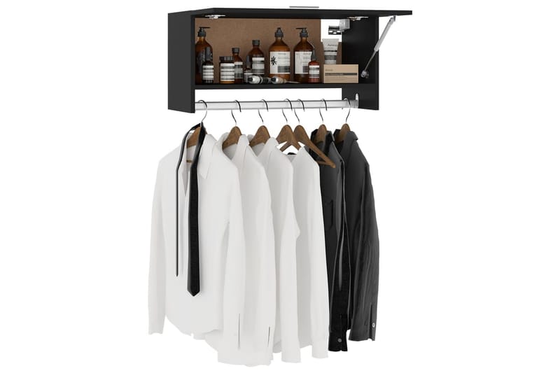Garderob svart 70x32,5x35 cm spånskiva - Svart - Garderober & garderobssystem - Garderobsskåp