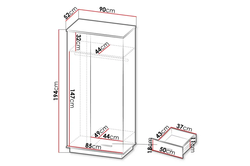 Garderob - Svart|Ek - Förvaring - Garderober & garderobssystem