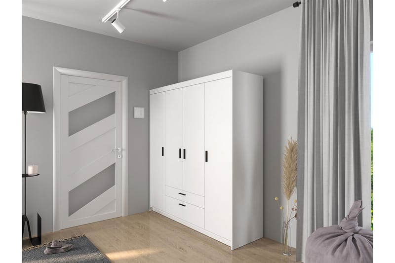 Garderob Sveaborg 53x190x176,3 cm - Vit - Förvaring - Garderober & garderobssystem