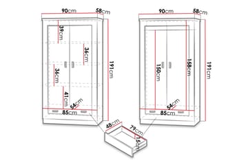 Garderob Tadeusz 90x57x190 cm - Brun - Förvaring - Garderober & garderobssystem