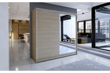 Garderob Talin 180x58x215 cm - Beige|Grå|Vit - Förvaring - Garderober & garderobssystem