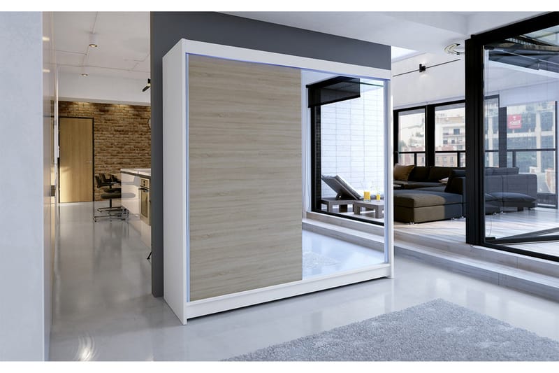 Garderob Talin 180x58x215 cm - Vit - Förvaring - Garderober & garderobssystem