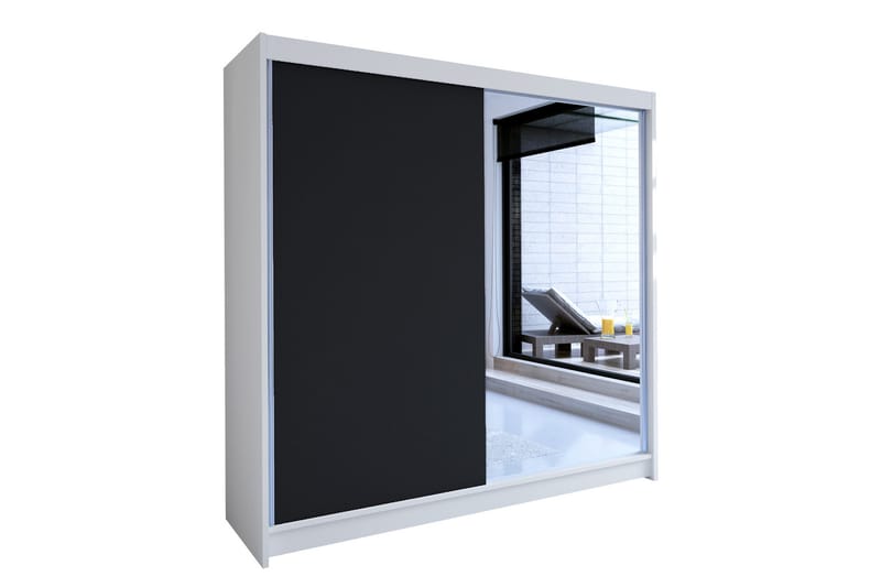 Garderob Talin 180x58x215 cm - Vit/Svart - Förvaring - Garderober & garderobssystem