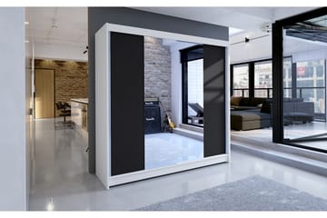 Garderob Talin 180x58x215 cm - Vit/Svart - Förvaring - Garderober & garderobssystem