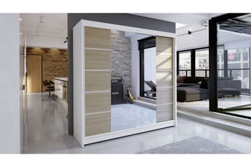 Garderob Talin - Vit/Ek - Förvaring - Garderober & garderobssystem