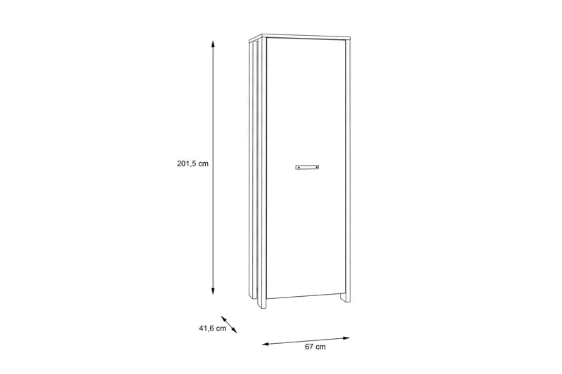 Garderob Treknow 67 cm - Brun|Grå - Förvaring - Garderober & garderobssystem