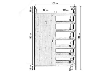 Garderob Trendel 100x40 cm - Natur - Förvaring - Garderober & garderobssystem