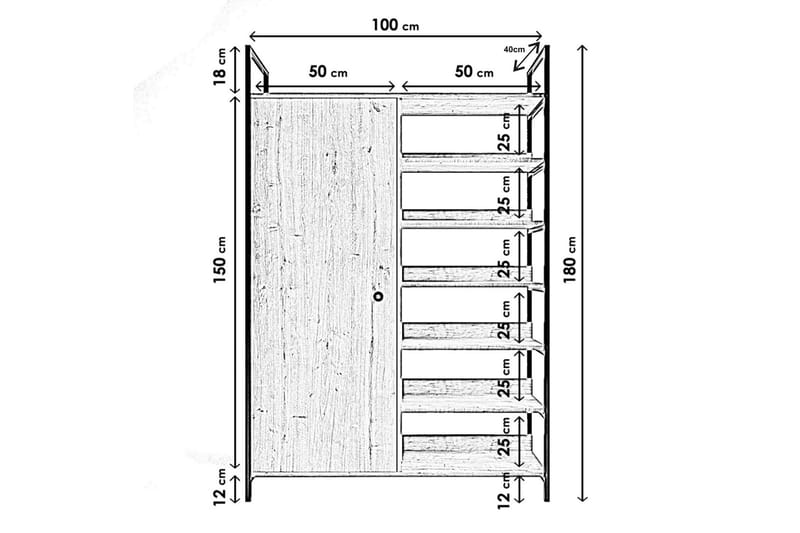 Garderob Trendel 100x40 cm - Natur - Förvaring - Garderober & garderobssystem