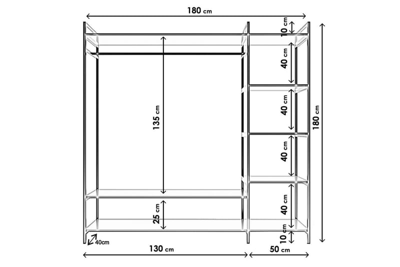 Garderob Trendel 100x40 cm - Vit - Förvaring - Garderober & garderobssystem
