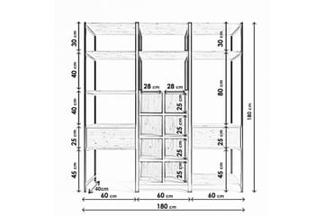Garderob Trendel 180x40 cm - Natur - Förvaring - Garderober & garderobssystem