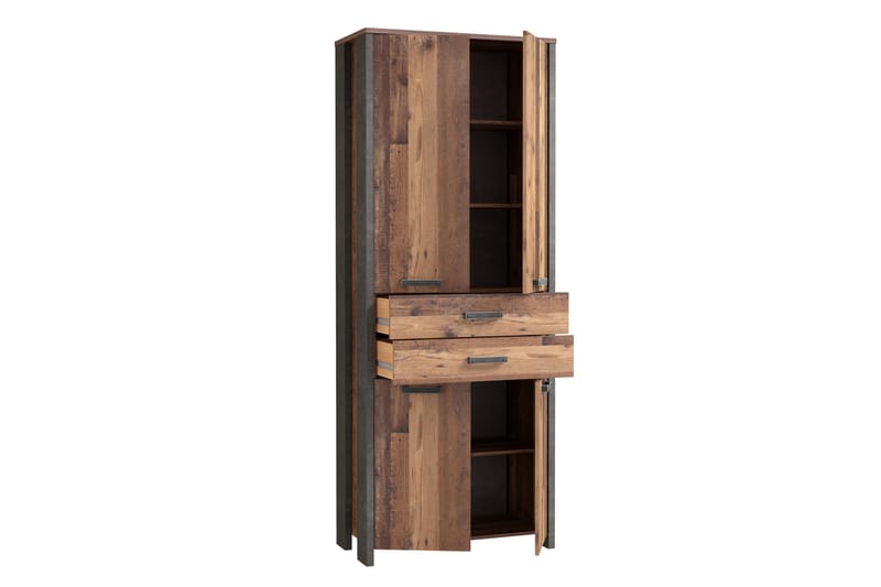 Garderob Trevorton 87x221 cm - Brun/Grå - Förvaring - Garderober & garderobssystem