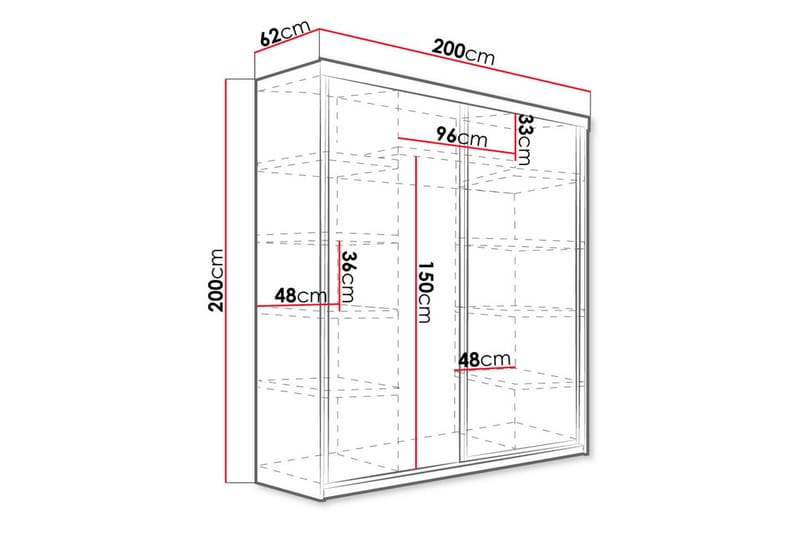 Garderob Trissma LED-belysning Blå 200 cm - Sonomaek - Garderober & garderobssystem - Garderobsskåp