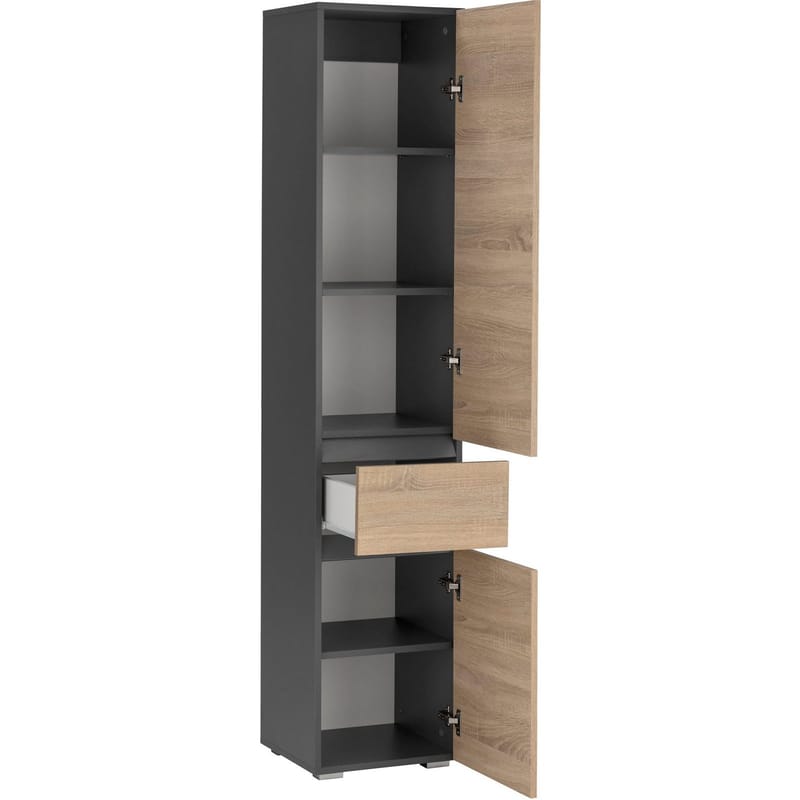 Garderob utan spegel Hudnall Garderob 38x35 cm Hög Natur,Antracit - Förvaring - Garderober & garderobssystem
