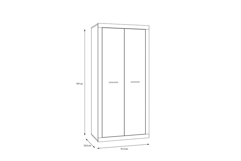 Garderob Uzunkop 54x92 cm - Grå/Vit - Förvaring - Garderober & garderobssystem