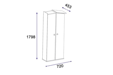 Garderob Valerin 72x179,8 cm - Brun/Antracit - Förvaring - Garderober & garderobssystem