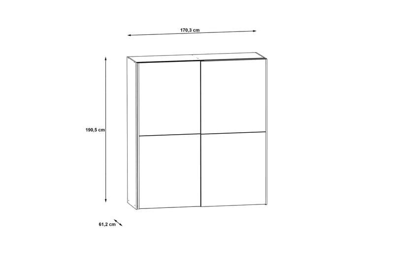 Garderob Velingrad 62x171 cm - Brun/Svart - Förvaring - Garderober & garderobssystem