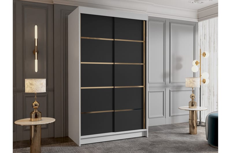 Garderob Veria 100x200 cm - Svart/Vit - Förvaring - Garderober & garderobssystem