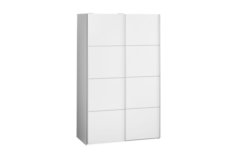 Garderob Verona 122 cm 2 Skjutdörrar 2 Hyllor 2 Stänger Vit - Tvilum - Förvaring - Garderober & garderobssystem