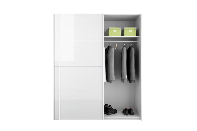 Garderob Verona 182 cm 2 Högglansdörrar 2 Hyllor Vit - Tvilum - Förvaring - Garderober & garderobssystem