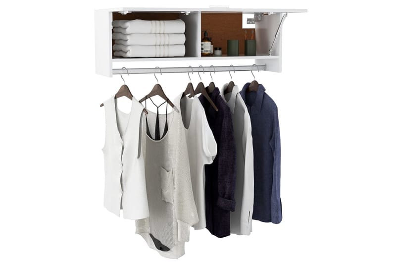 Garderob vit 100x32,5x35 cm spånskiva - Vit - Garderober & garderobssystem - Garderobsskåp