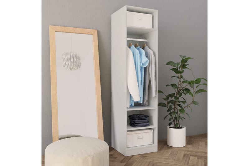 Garderob vit 50x50x200 cm spånskiva - Vit - Garderober & garderobssystem - Garderobsskåp