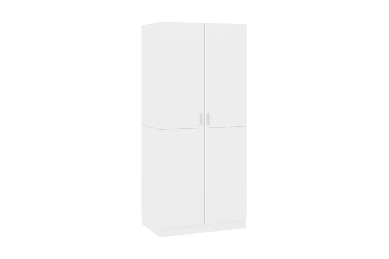 Garderob vit högglans 80x52x180 cm spånskiva - Vit högglans - Garderober & garderobssystem - Garderobsskåp