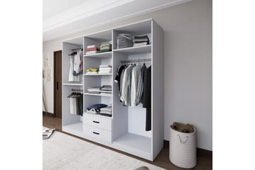 Garderob Yaman 180x190 cm - Mattvit - Förvaring - Garderober & garderobssystem