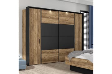 Garderob Yundola 62x280 cm - Brun/Svart - Förvaring - Garderober & garderobssystem