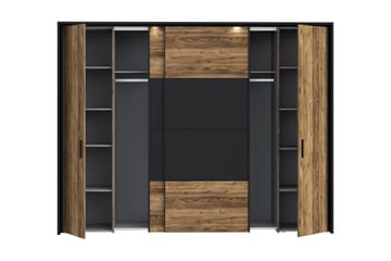 Garderob Yundola 62x280 cm - Brun/Svart - Förvaring - Garderober & garderobssystem