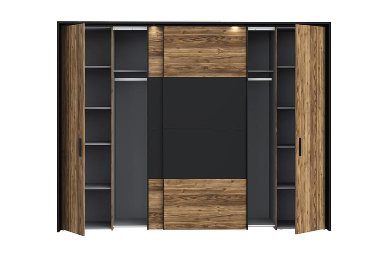 Garderob Yundola 62x280 cm - Brun/Svart - Förvaring - Garderober & garderobssystem