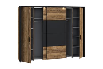 Garderob Yundola 62x280 cm - Brun/Svart - Förvaring - Garderober & garderobssystem