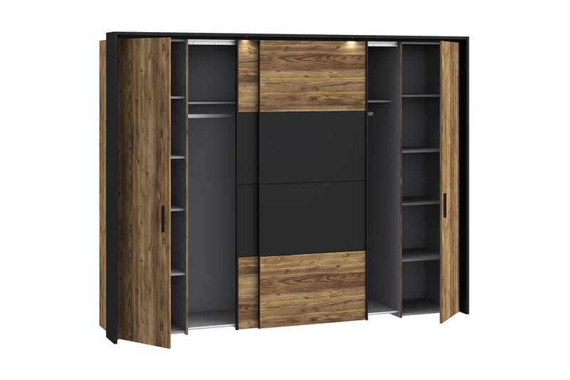 Garderob Yundola 62x280 cm - Brun/Svart - Förvaring - Garderober & garderobssystem
