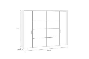 Garderob Yundola 62x280 cm - Brun/Svart - Förvaring - Garderober & garderobssystem