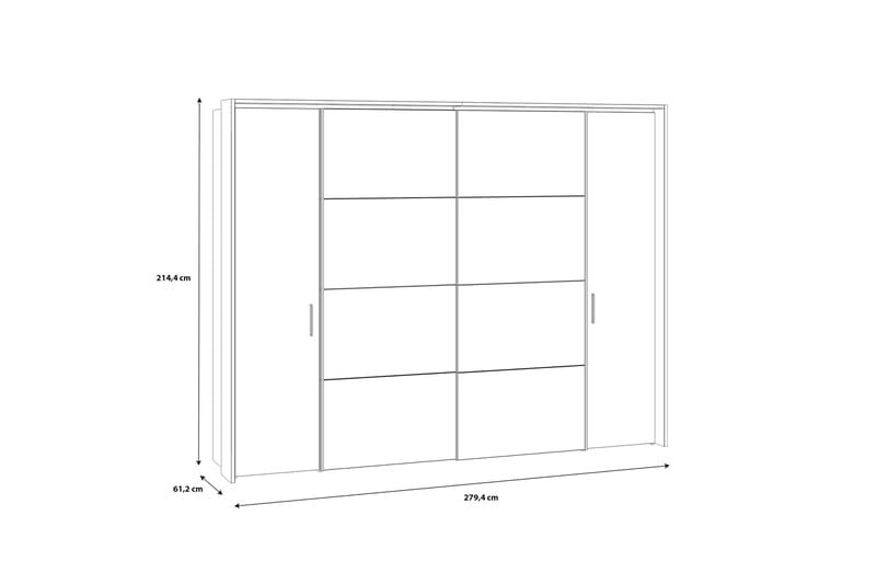 Garderob Yundola 62x280 cm - Brun/Svart - Förvaring - Garderober & garderobssystem
