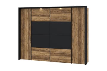 Garderob Yundola 62x280 cm - Brun/Svart - Förvaring - Garderober & garderobssystem
