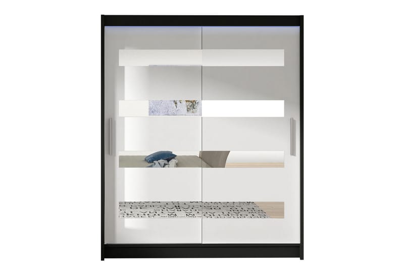 Garderob Presto 58x150 cm LED-belysning - Svart/Vit - Förvaring - Garderober & garderobssystem