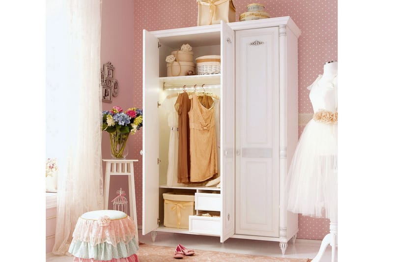 Garderob Pilialoha 140x203 cm Vit - Hanah Home - Garderober & garderobssystem - Garderobsskåp