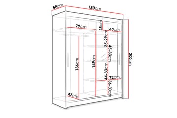 Garderob Presto Skjutdörrar Spegel - Vit - Förvaring - Garderober & garderobssystem