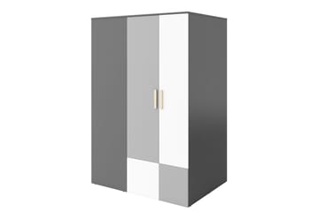 Garderob Pok 130x93x193 cm - Grå/Svart/Vit - Förvaring - Garderober & garderobssystem