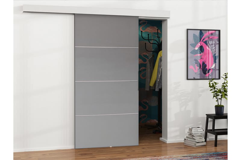 Dörr Malibu 204x106x205 cm - Antracit - Förvaring - Garderober & garderobssystem - Garderobsdörr - Skjutdörr garderob & walk-in closet