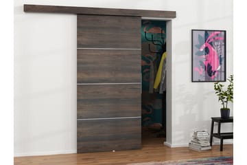 Dörr Malibu 204x106x205 cm - Brun/Flerfärgad/Vit - Förvaring - Garderober & garderobssystem - Garderobsdörr - Skjutdörr garderob & walk-in closet