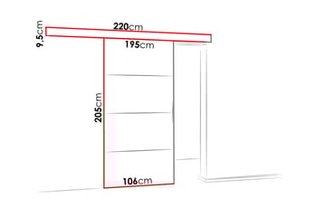 Dörr Malibu 204x106x205 cm - Brun/Flerfärgad/Vit - Förvaring - Garderober & garderobssystem - Garderobsdörr - Skjutdörr garderob & walk-in closet
