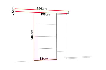 Dörr Malibu 204x86x205 cm - Antracit - Förvaring - Garderober & garderobssystem - Garderobsdörr - Skjutdörr garderob & walk-in closet