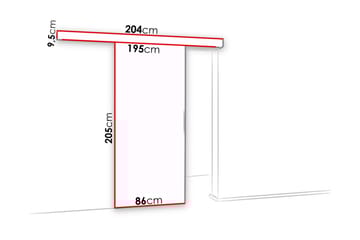 Dörr Malibu 204x86x5 cm - Ek/Spegel - Förvaring - Garderober & garderobssystem - Garderobsdörr - Skjutdörr garderob & walk-in closet