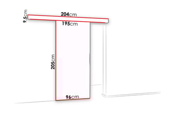 Dörr Malibu 204x96x205 cm - Vit - Förvaring - Garderober & garderobssystem - Garderobsdörr - Skjutdörr garderob & walk-in closet