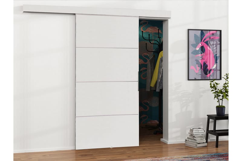 Dörr Malibu 204x96x205 cm - Vit - Förvaring - Garderober & garderobssystem - Garderobsdörr - Skjutdörr garderob & walk-in closet