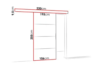 Malibu Dörr 204x106x205 cm - Brun/Flerfärgad/Vit - Förvaring - Garderober & garderobssystem - Garderobsdörr - Skjutdörr garderob & walk-in closet