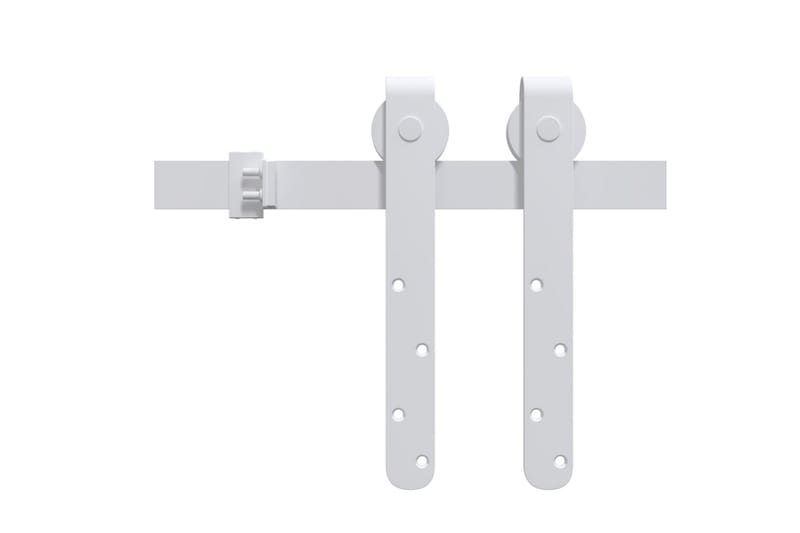 Mini skjutdörrsbeslag kolstål vit 200 cm - Vit - Skjutdörr garderob & walk-in closet